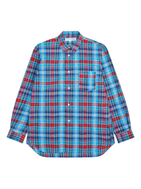 Comme Des Garçons Shirt check-pattern cotton shirt Blue FOB0090512