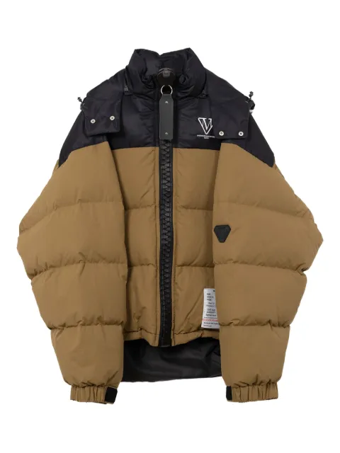 Maison MIHARA YASUHIRO two-tone hooded down jacket Brown J15BL141