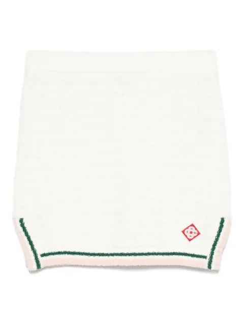 Casablanca striped-trim cotton skirt White WPF25KW103401