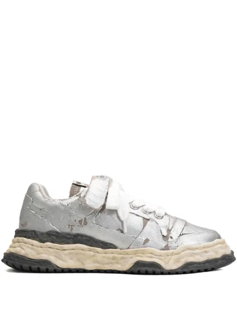 Maison MIHARA YASUHIRO Keith torn-film lace-up sneakers Silver A15FW711