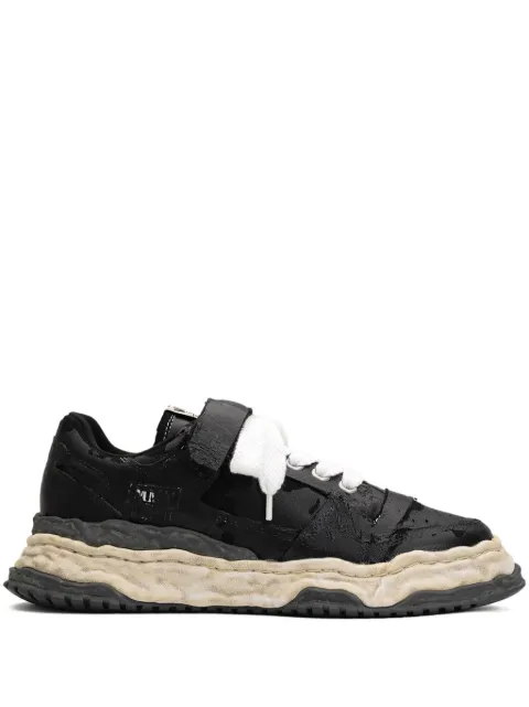 Maison MIHARA YASUHIRO Keith torn-film low-top sneakers Black A15FW711