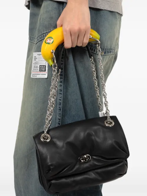 Maison MIHARA YASUHIRO banana-handle padded leather shoulder bag Black A15BG704