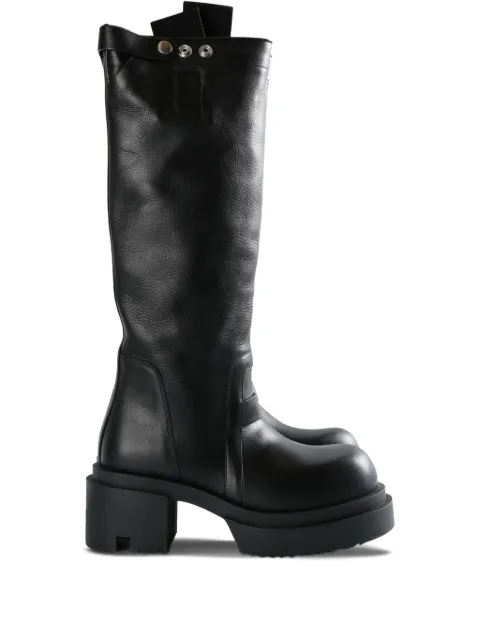 Rick Owens 75mm knee-high platform boots Black RP02E4839LOO