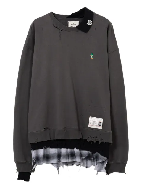 Maison MIHARA YASUHIRO layered distressed-detail sweatshirt Black A15PO572