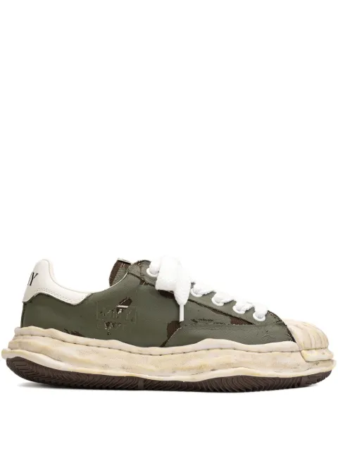 Maison MIHARA YASUHIRO Blakey torn-film low-top sneaker Green A15FW727