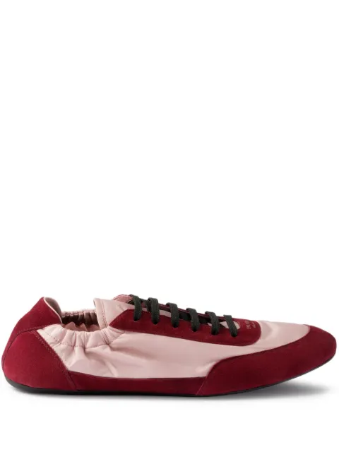Prada Collapse Re-Nylon suede sneakers Red 1E959NF005LZ4