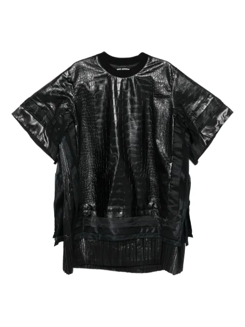 Junya Watanabe crocodile-effect faux-leather top Black JPB0011