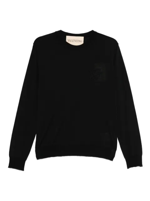 Valentino Garavani embroidered-logo T-shirt Black VKC35GB0U