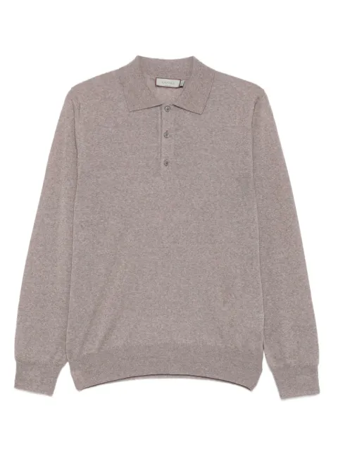 Canali knited long-sleeved polo shirt Brown MK01149C0017