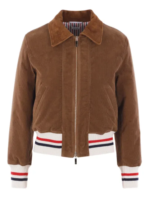 Thom Browne corduroy ribbed-trim jacket Brown FBD068XF0957
