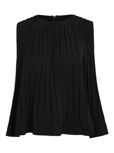 Vince pleated round-neck top Black V126013111