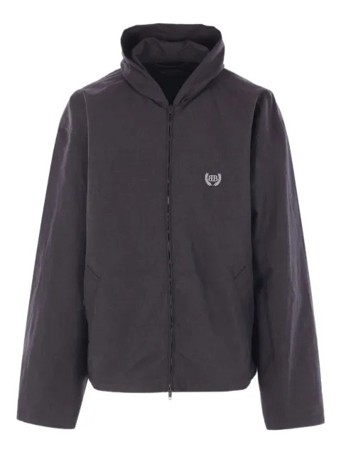 Balenciaga hooded logo-embroidered jacket Black 831341TST05