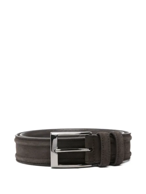 Canali square-buckle leather belt Brown KB0050050C