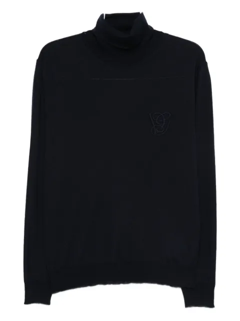 Valentino Garavani logo-embroidery turtleneck wool sweater Blue VKC34RB0U
