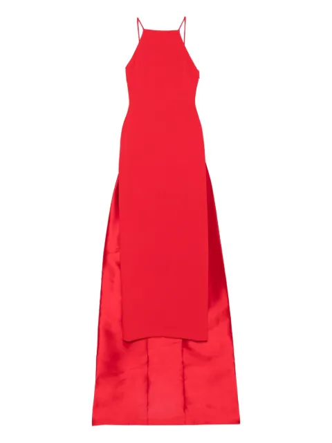 Solace London Ulla halterneck train dress Red OS44009