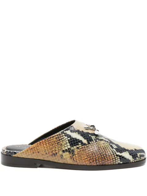 Alexander McQueen snakeskin-effect leather mules Neutrals 831088WIAEX8486