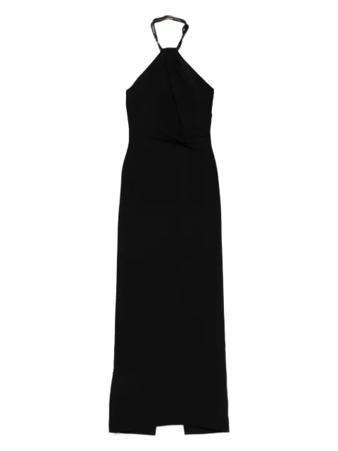 Solace London Riva halterneck draped maxi dress Black OS33015