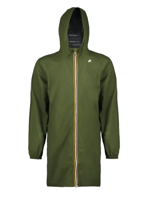 K-Way zip-fastening hooded coat Green K5127RW