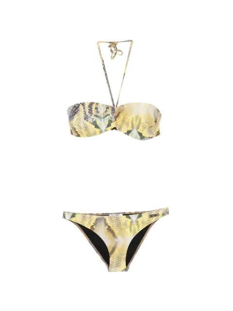 Balmain snakeskin-print bikini Yellow BF5JQ47