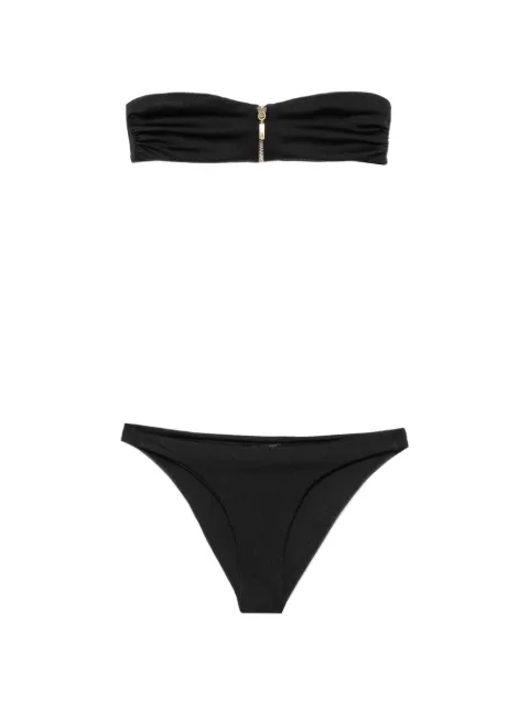 Balmain zip-detail bandeau bikini Black JQ06200CBF2