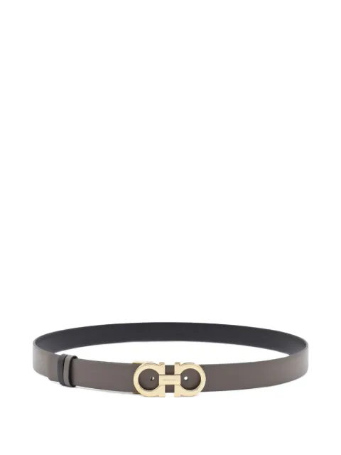 Ferragamo Gancini-buckle leather belt Brown 786256