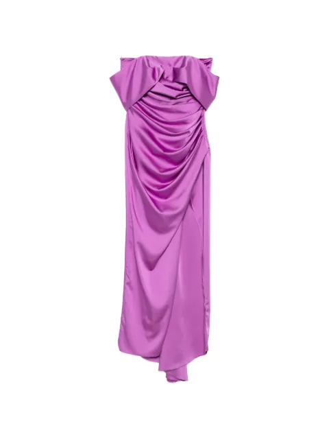 ALESSANDRO LEGORA draped off-the-shoulder maxi dress Purple AT119DEWBERRY