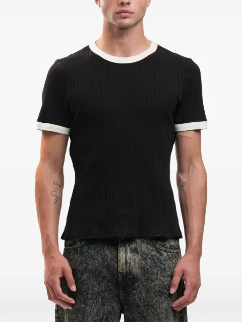 Marni Ribbed Ringer T-shirt Black HUMU0300QSUTC404