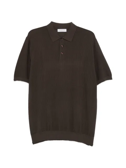 Jeordie's fine-knit short-sleeve polo shirt Brown 00240615356