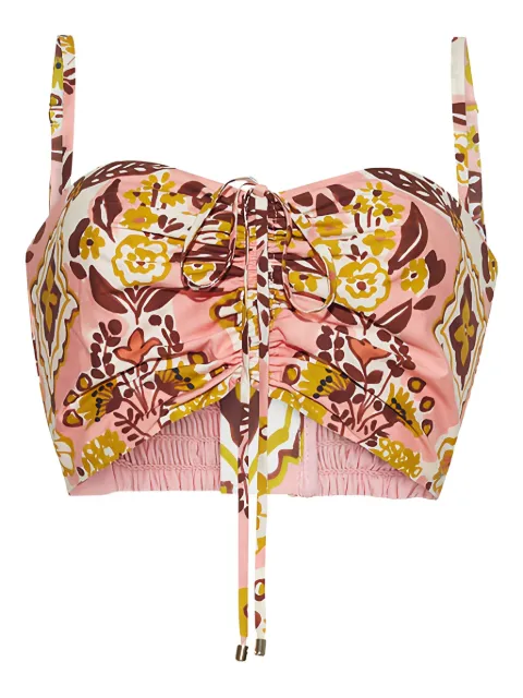 Cara Cara Maidstone floral-print drawstring top Pink 339