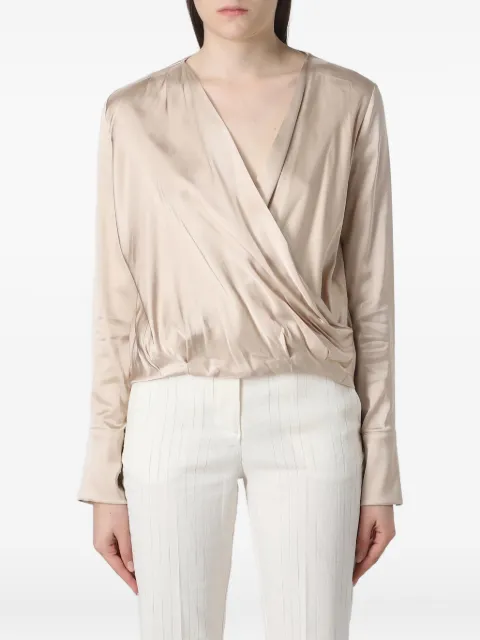 kaos wrap-effect top Neutrals PP1TZ013CHAMPAGNE