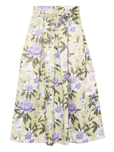 GIADA CURTI floral-printpleated skirt Green GCR23G229D11VERDE