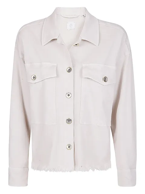 Eleventy frayed-hem pocket shirt Neutrals I80CAMI11TET0I02402