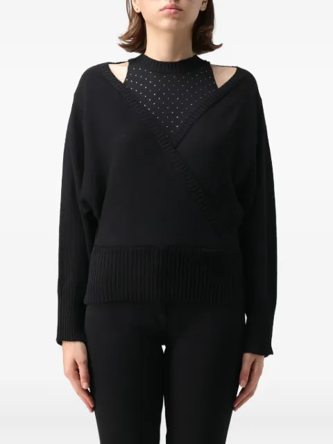 SIMONA CORSELLINI cut-out embellished sweater Black A23CPMGE090003