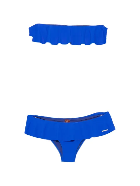 DONDUP Candy ruffled bandeau bikini Blue CANDIS801