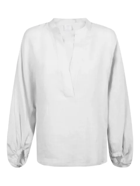 Eleventy V-neck gathered-cuff top White I80CAME05TES0I15901