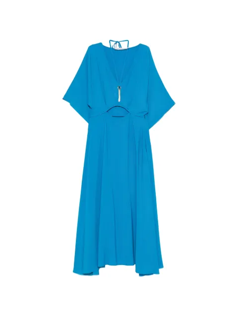 SIMONA CORSELLINI cut-out detail V-neck midi dress Blue P23CPAB02901AVION