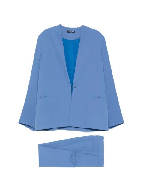 ALESSANDRO LEGORA hook-fastening collarless suit Blue PE22AL102BISAVION