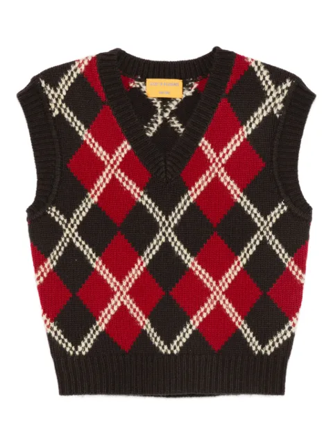 Guest In Residence argyle sleeveless vest Brown W34427AH