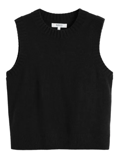 Chinti & Parker crew-neck ribbed vest Black KAW2515