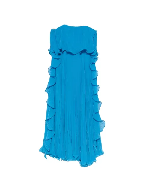 SIMONA CORSELLINI pleated ruffled midi dress Blue P23CPAB00801AVION