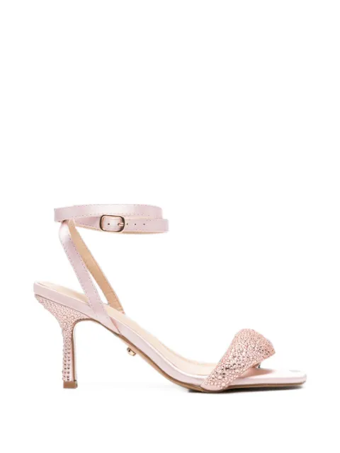 TWENTY FOURHAITCH crystal-embellished wrap-around sandals Pink SH101CIMAYCIPRIA