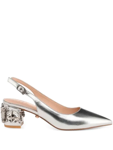 TWENTY FOURHAITCH 50mm Anastasia crystal-embellished slingback pumps Metallic SH10ARGANASTASIAARGENTO