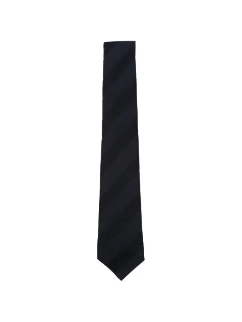 Tagliatore diagonal-stripe knitted tie Black TIECPET18BLU
