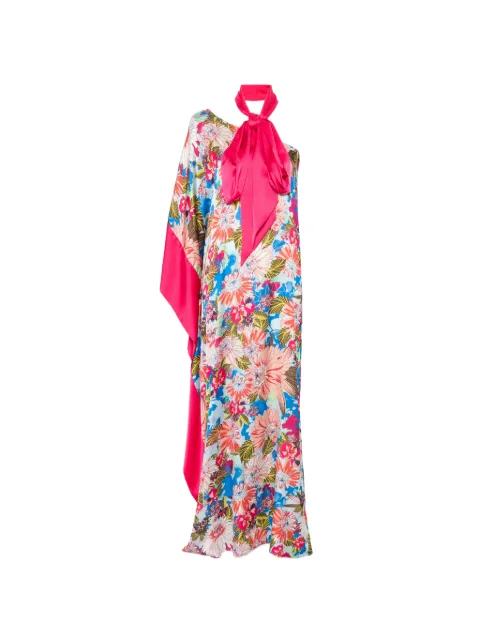ALESSANDRO LEGORA floral-print one-shoulder maxi dress Blue PE23AL106FUXIA