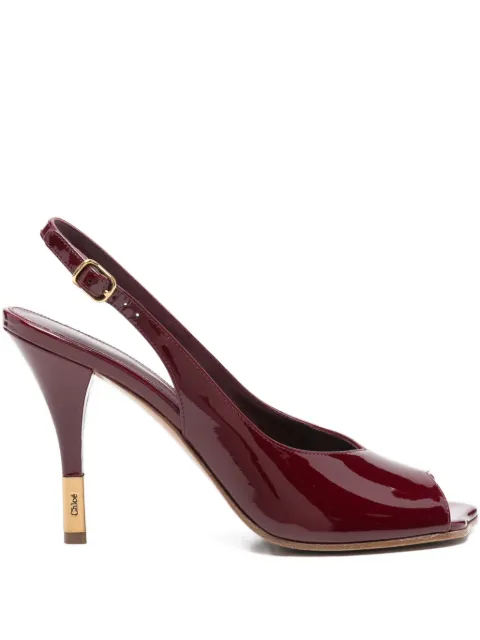Chloé 100mm heel slingback sandals Red C25U09OSG