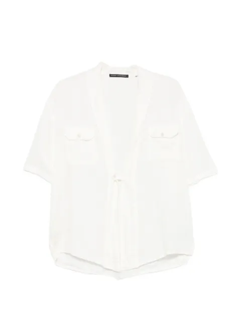 Daniele Alessandrini shawl-collar pocket-detail shirt White C6892S24304301