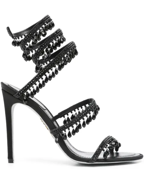 René Caovilla 110mm beaded-embellished stiletto sandals Black C12535105R001V050
