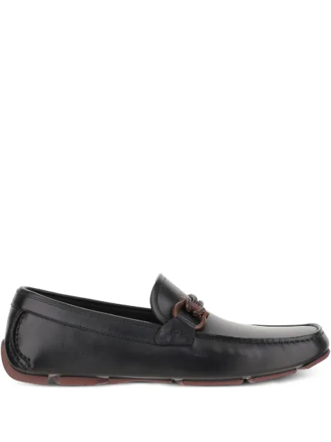 Ferragamo Gancini-detail leather loafers Black FRONT4110NEROCIOCCOLATONERO