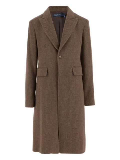 Polo Ralph Lauren herringbone single-breasted coat Brown 211966522002