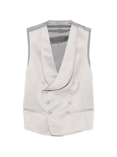 Tagliatore double-breasted shawl-lapel waistcoat Grey BENFPEA10004UPERLA